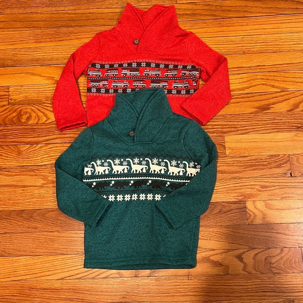 Jumping Beans Red and Green Kids Sweaters